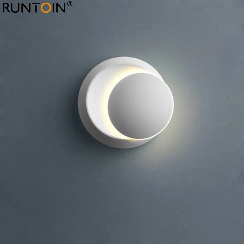 LED Wand Lampe 360 Grad Rotation Einstellbar Nacht Leuchten Minimalismus Moderne Runde Wohnzimmer Schlafzimmer Korridor Gang Decor