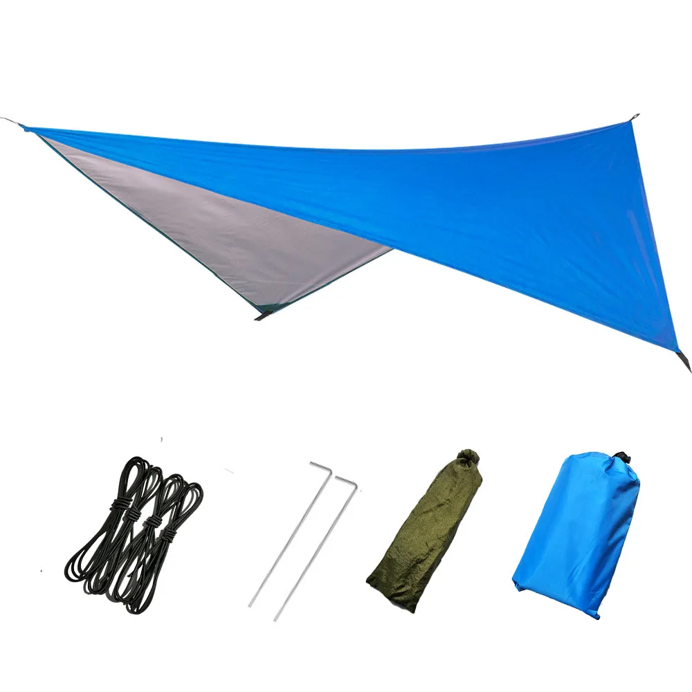 3x3m Awning Waterproof Tarp Tent Shade Ultralight Garden Canopy Sunshade Outdoor Camping Hammock Rain Fly Beach Sun Shelter