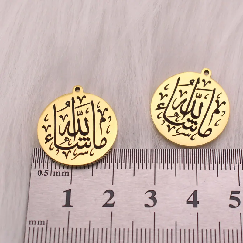 Mashallah god willing Stainless Steel pendant muslim charm 2 pcs /lot