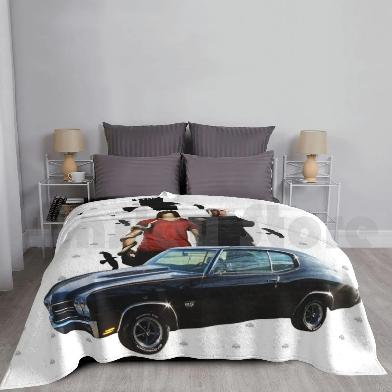 Supernatural 11 Blanket For Sofa Bed Travel Supernatural Dean Sam Winchester Bobby Castiel Cas Angel Demon