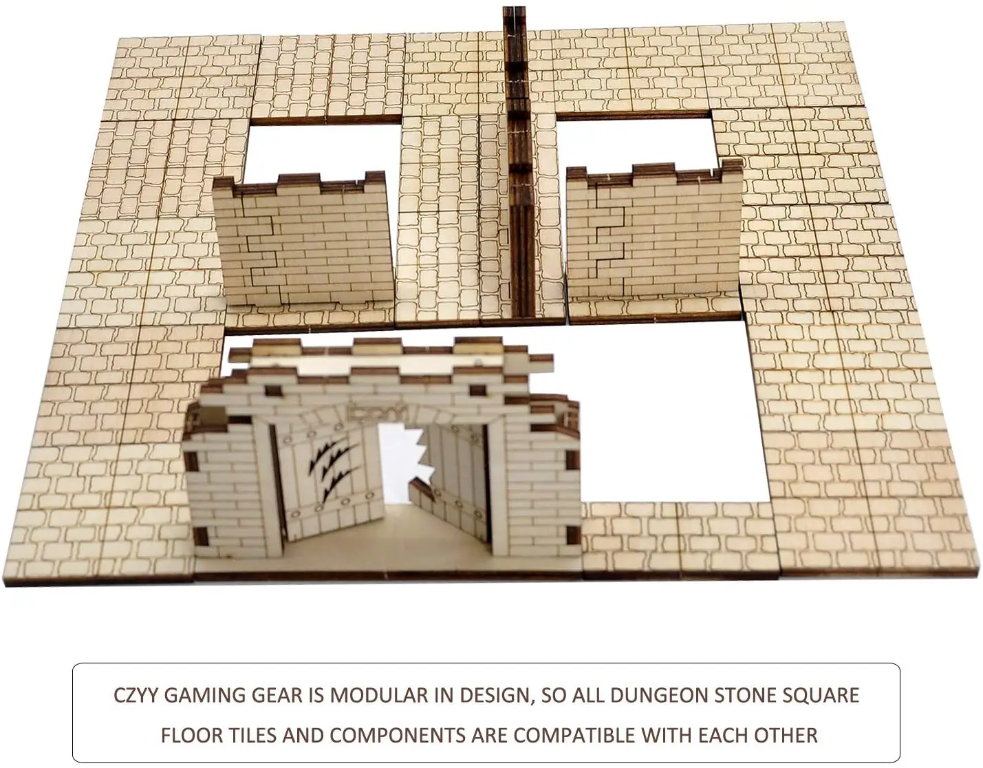 Piastrelle per pavimenti quadrate in pietra Dungeon (Set di 24) in legno tagliato al Laser D & D terreno modulare 1 \