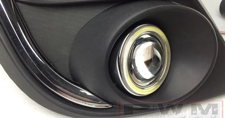 DRL COB angel eye ( 6 colors ) + projector lens + halogen fog lamp + black fog lamp house for 2015 mazda 3