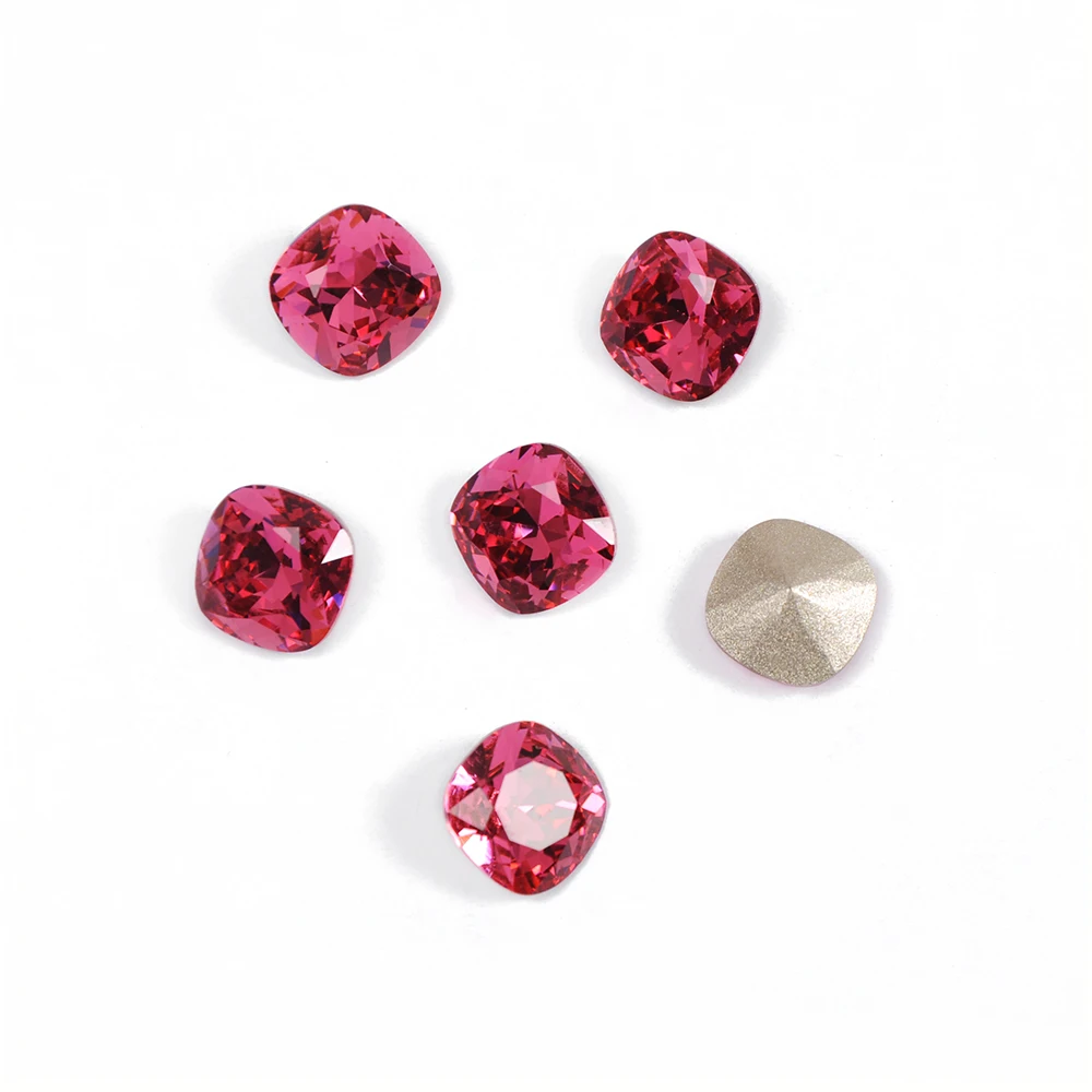 CTPA3bl 4470 High Quality Strass Fuchsia Color Cushion Cut Shape Fancy Rhinestones Pouplar Crystal Stone For Nail Art Decoration