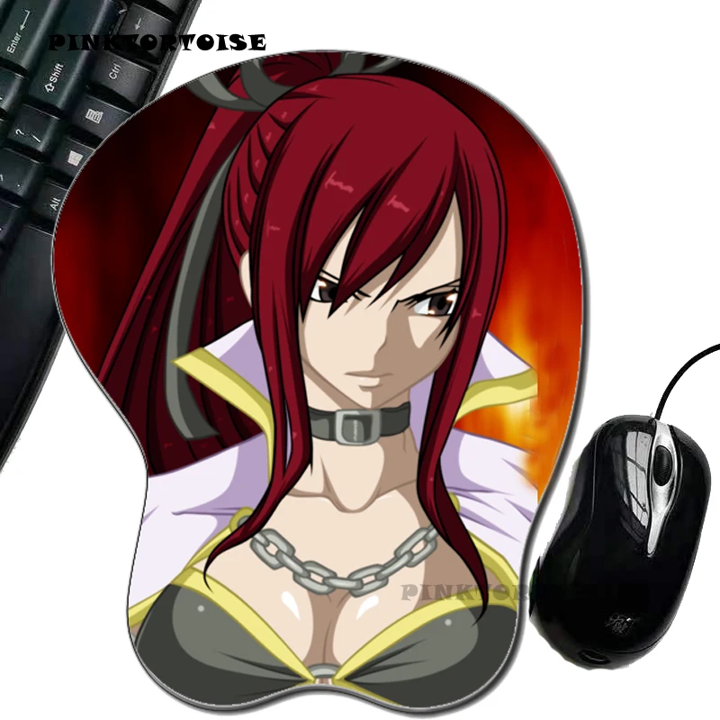 

PINKTORTOISE erza scarlet mousepad Anime Fairy tail Silicon anime 3D mousepad chest Mouse Pad Ergonomic Mouse Pad Mouse Pad