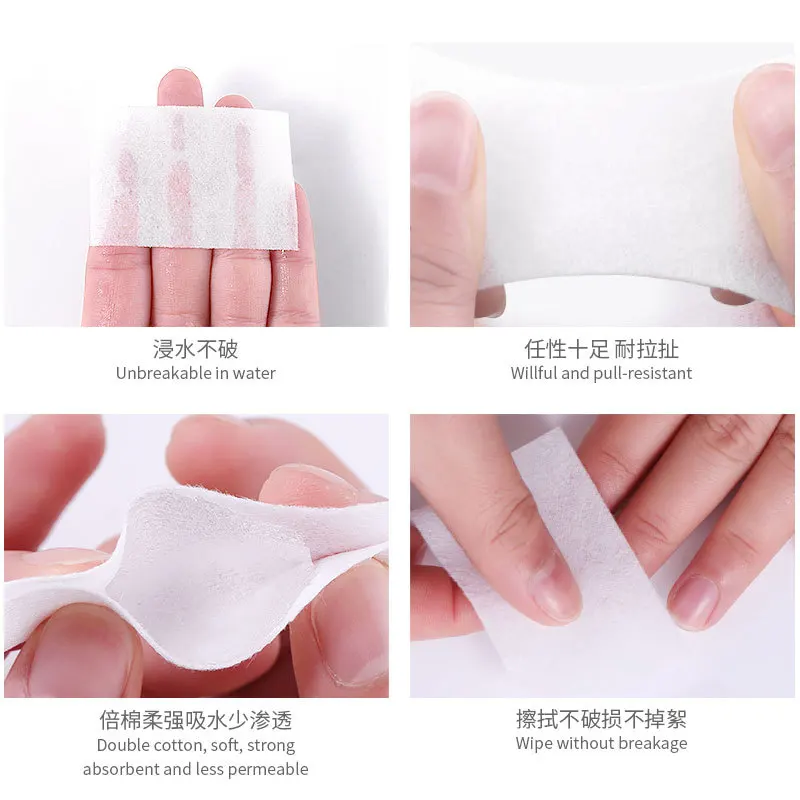 1 Pack Solid Soft Nail Polish Remover Tools Manicure Nail Polish Soak Off Remover Pads Lint-Free Wipes 100% Cotton Napkins Wraps