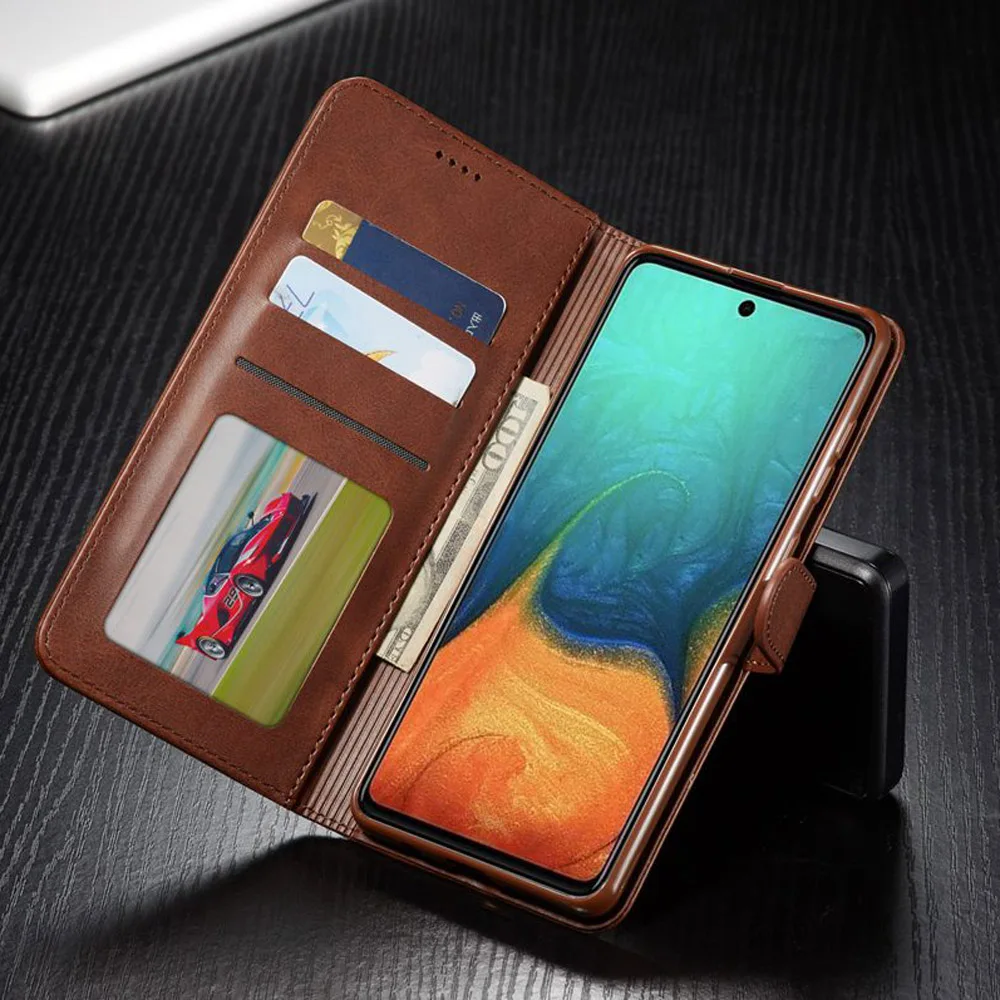 Flip Wallet Case For Samsung Galaxy A11 M11 A21 A21S A31 A41 A01 Case Leather Plain Phone Case For Samsung A51 A71 4G 5G Cover