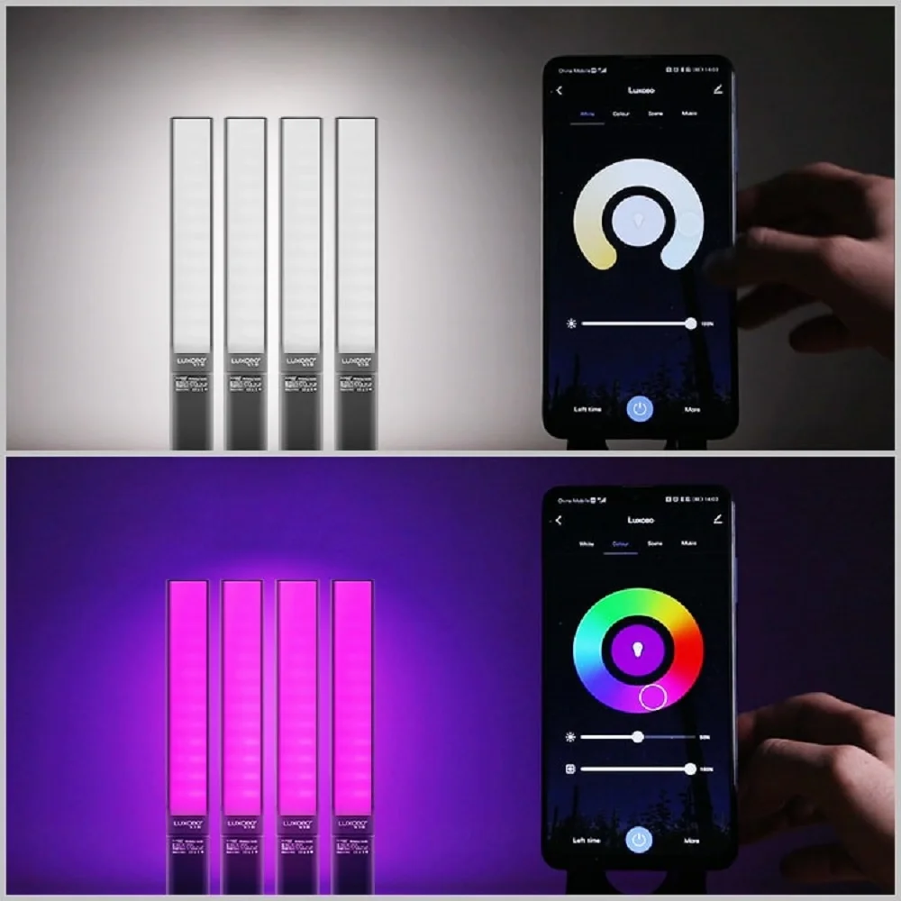 RGB يده Led الفيديو الضوئي لايف استوديو الجليد ضوء التطبيق التحكم التصوير ضوء عصا ، 36000 ألوان ، 12 تأثير الضوء ، 2500-6500K