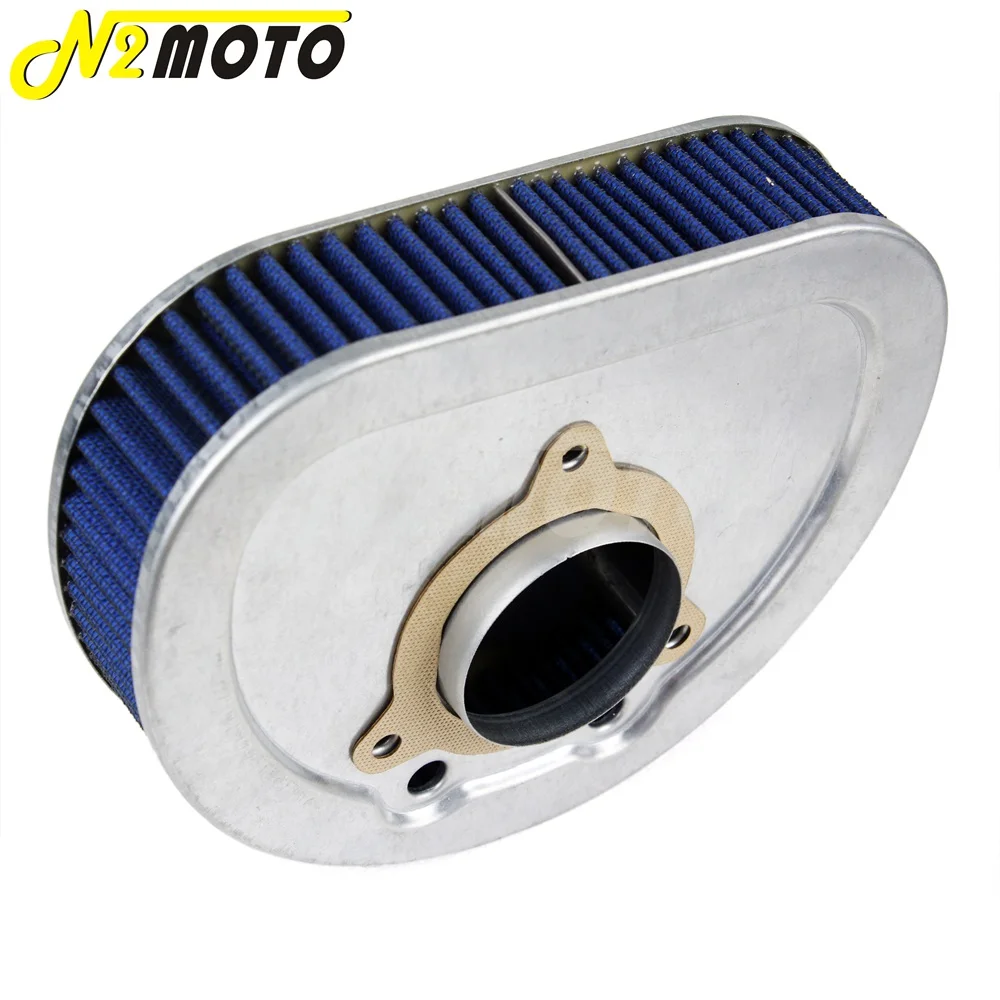 Blue Motorcycle High Flow Engineering Air Filter Air Cleaner for Harley Road King Electra Street Glide EFI FLHRI FLHT FLHX 08-12