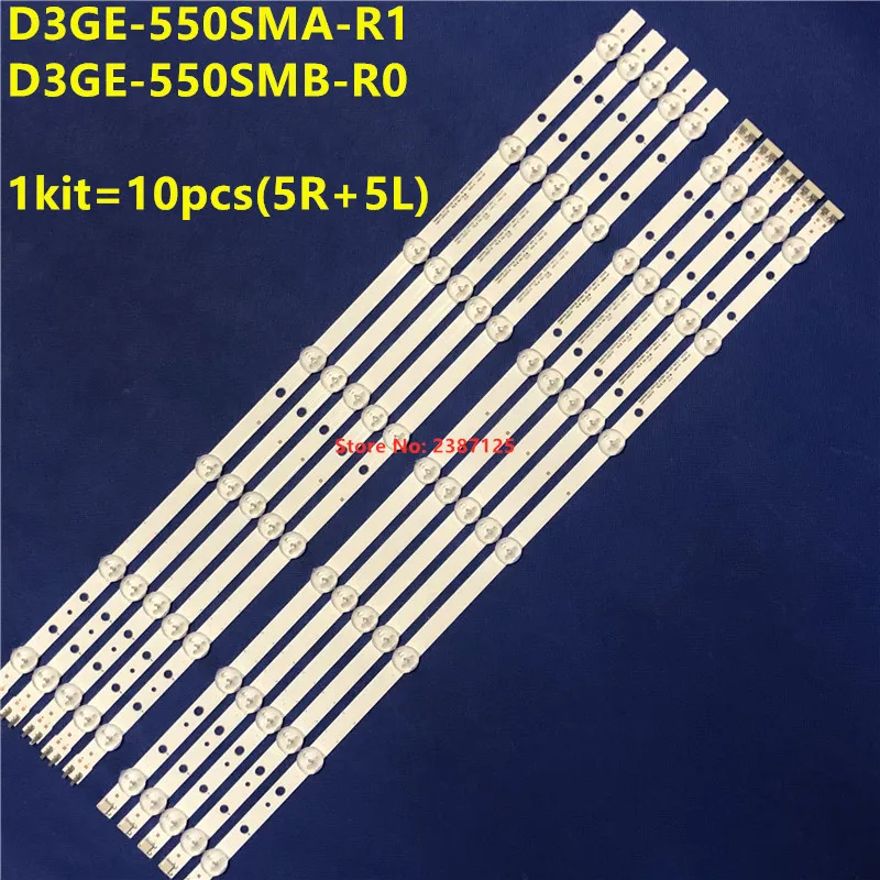 

10pcs/kit LED Strip D3GE-550SMA-R1/D3GE-550SMB-R0 For UE55H6273 UE55H6204 UE55H6203 UN55H6203 UN55H6103 UN55H6153 UN55J6200