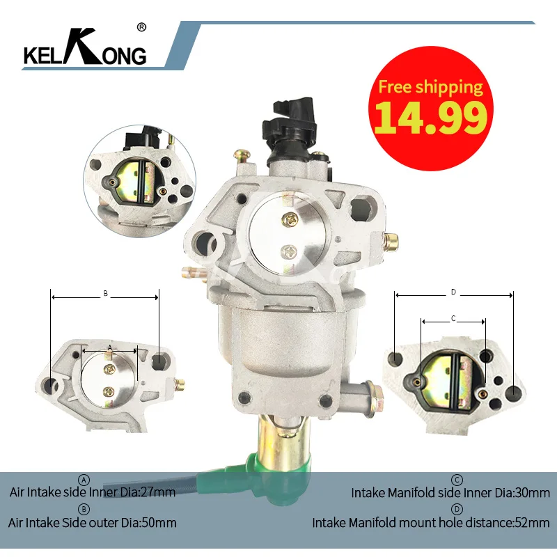 KELKONG Carburetor Carb For Honda GX240 8HP GX270 9HP GX340 11HP GX390 13HP 14HP 15HP 16HP Portable Generator Engine 2-Stroke