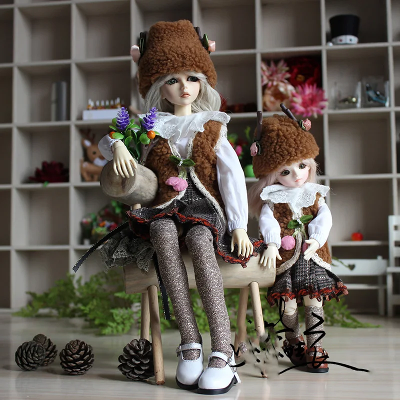 

Масштаб 1/6, 1/4, жилет для одежды BJD + рубашка + юбка + шляпа, милый комплект одежды для BJD/SD YOSD MSD, аксессуары для кукол C1036