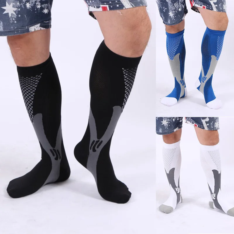 3 Pairs Spring Men's Compression Socks Anti Fatigue Unisex Outdoor Comfortable Football Riding Varicose Socks Stockings s L XXL