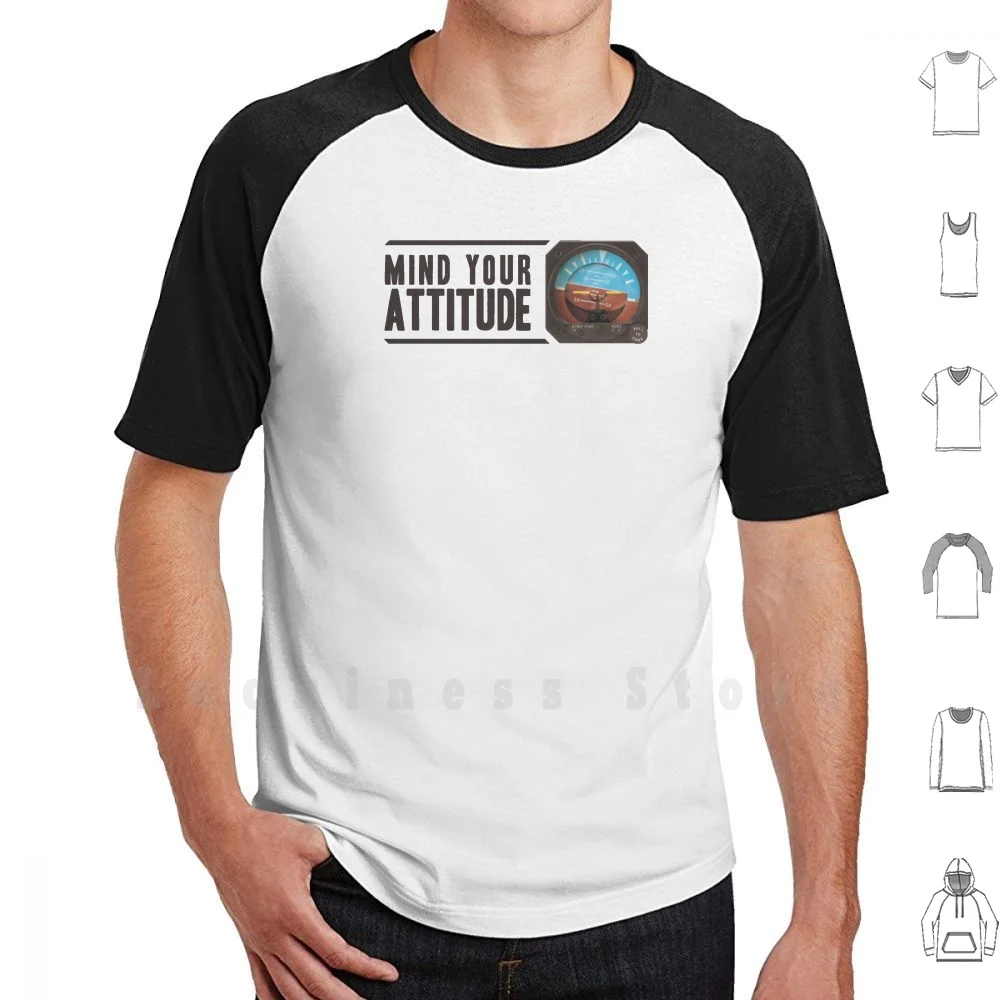 Mind Your Attitude T Shirt Men Women Teenage 6xl Airplane Horizon Artificial Attitude Indicator Instrument Panel Cessna Piper