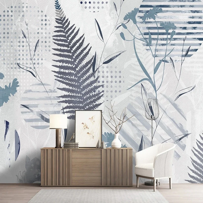 

Custom Photo Wallpaper Modern 3D Geometric Leaves Mural Nordic Style Living Room TV Background Wall Decor Papel De Parede Sala