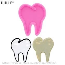Shiny tooth keychain mold-Glossy-Shiny epoxy teeth resin mold -Pendant-Tag/earring necklace-Keychain-Tooth Fairy mold
