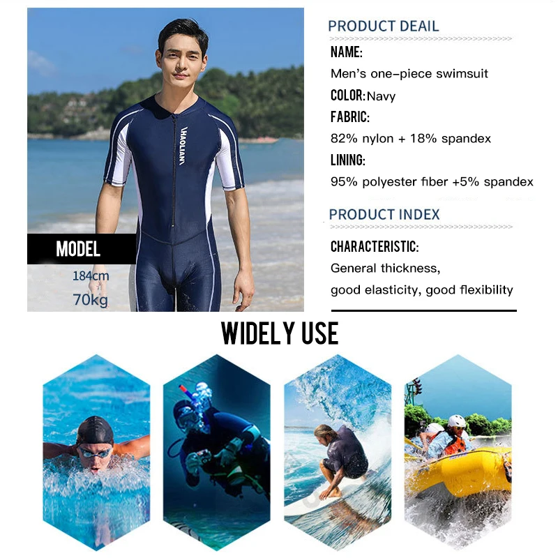 Men UV-proof Sunscreen One-piece Swimwear Short Sleeve Long Sleeve Jump Suit Swimsuit Beach Clothes Five points Pants Long Pants