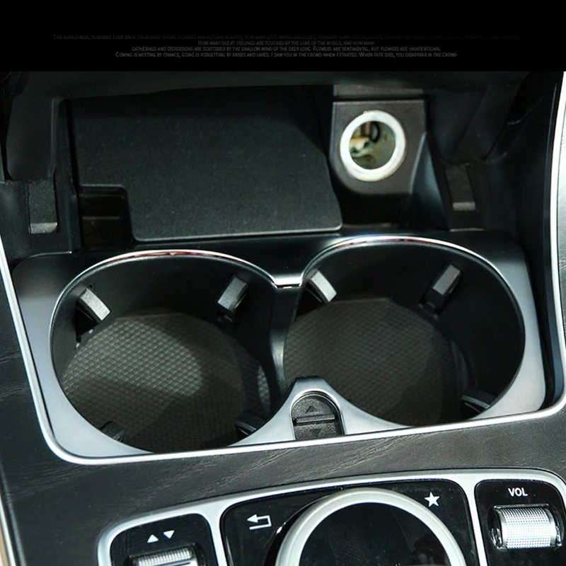 Car Styling Water Cup Holder Frame Trim Covers Stickers For Mercedes Benz GLC C E Class W205 W213 X253 interior Auto Accessories