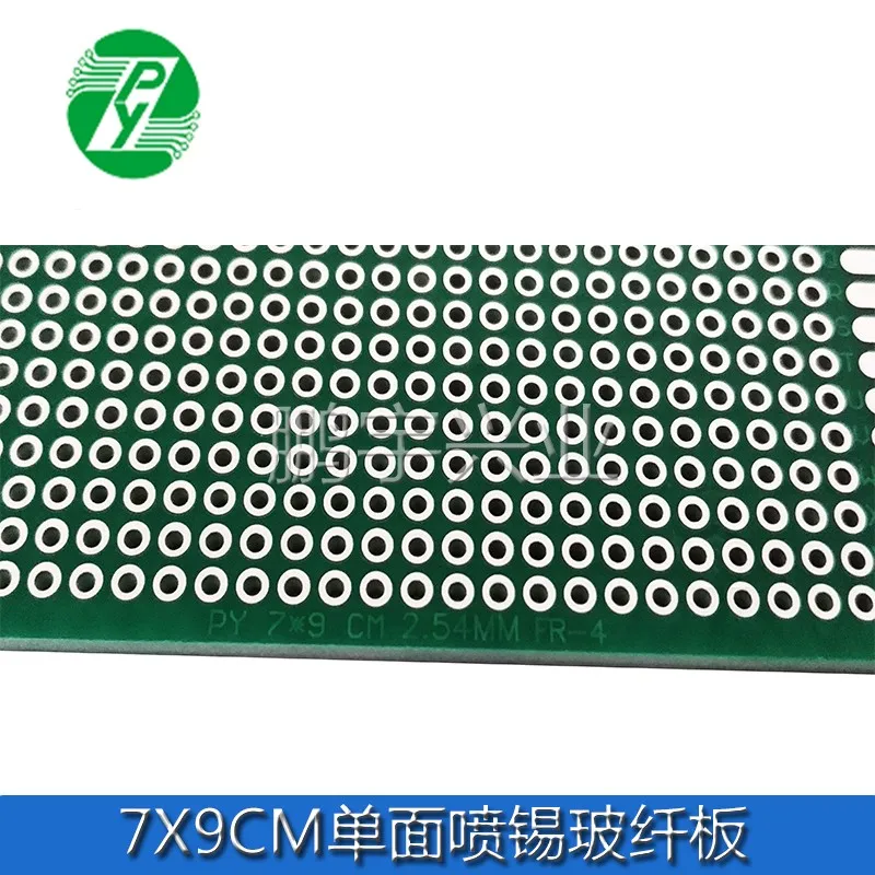 7x9 cm único lado spray estanho 1.6 grosso 2.54-espaçamento placa universal buraco pcb