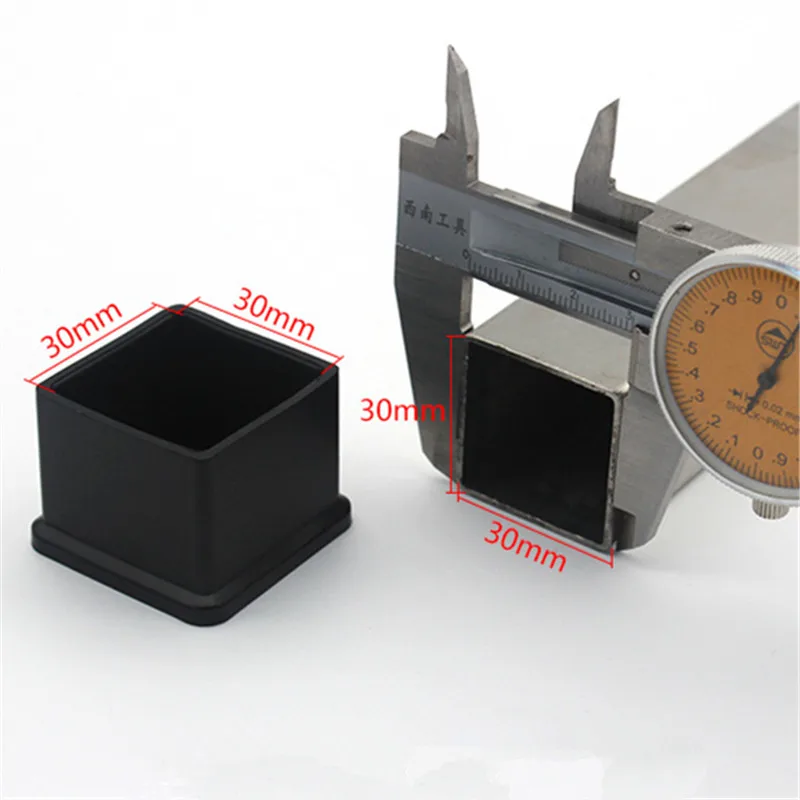 20x20 25x25 38x38 40x40 30x30 50x50 20x40 20x30 30x40 15x30mm Black Square Rubber Chair Table Feet Furniture End Cover Caps