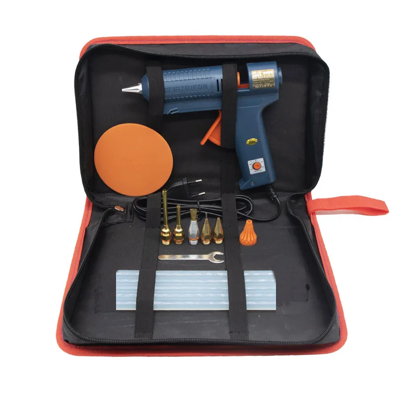 Pistola de pegamento de fusión en caliente, 110V, 220V, 150W, temperatura ajustable, juego de pistola de fusión en caliente para barra de pegamento de 11mm, bolsa de herramientas de reparación