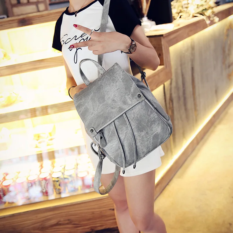 Vintage Leather Bagpack Women Backpacks High Quality Multifunctional Shoulder Bag Female Girls Backpack Retro Schoolbag XA533H