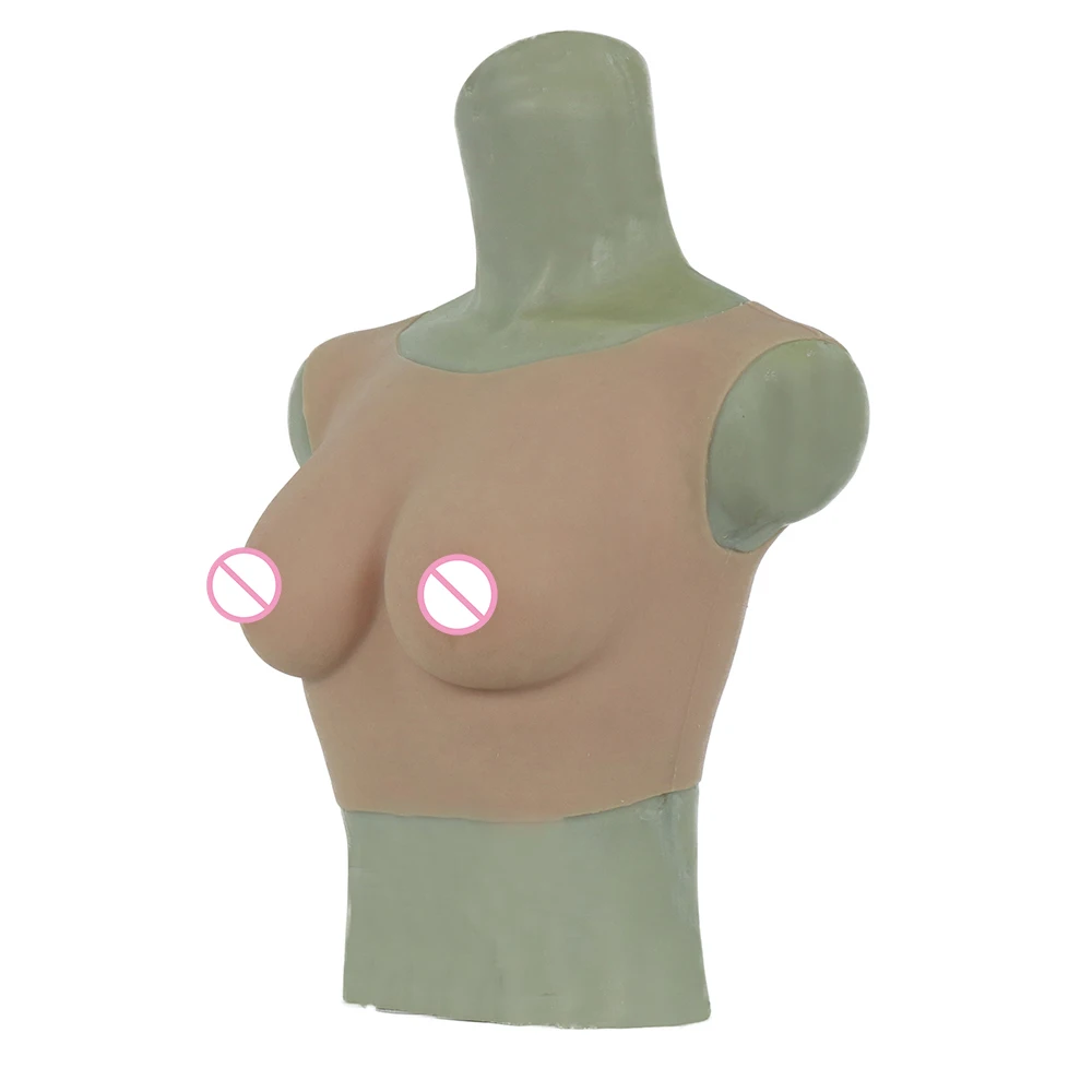 KnowU B Cup Silicone Breast Forms Round Neck Fake Boobs Small Breasts For Cosplay Transgender Drag Queen
