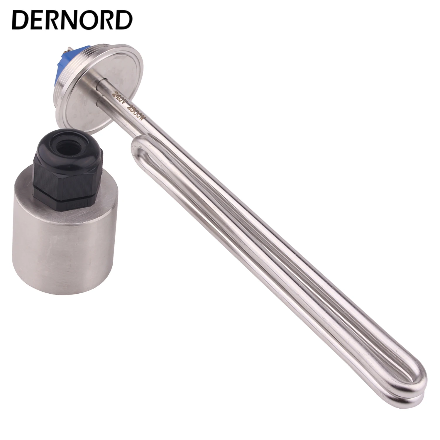 DERNORD 2' Tri Clamp Water Heater 240v Electric Tubular Heater Foldback Heating Element 2.5KW/3.5KW/4.5KW/5.5KW SUS304