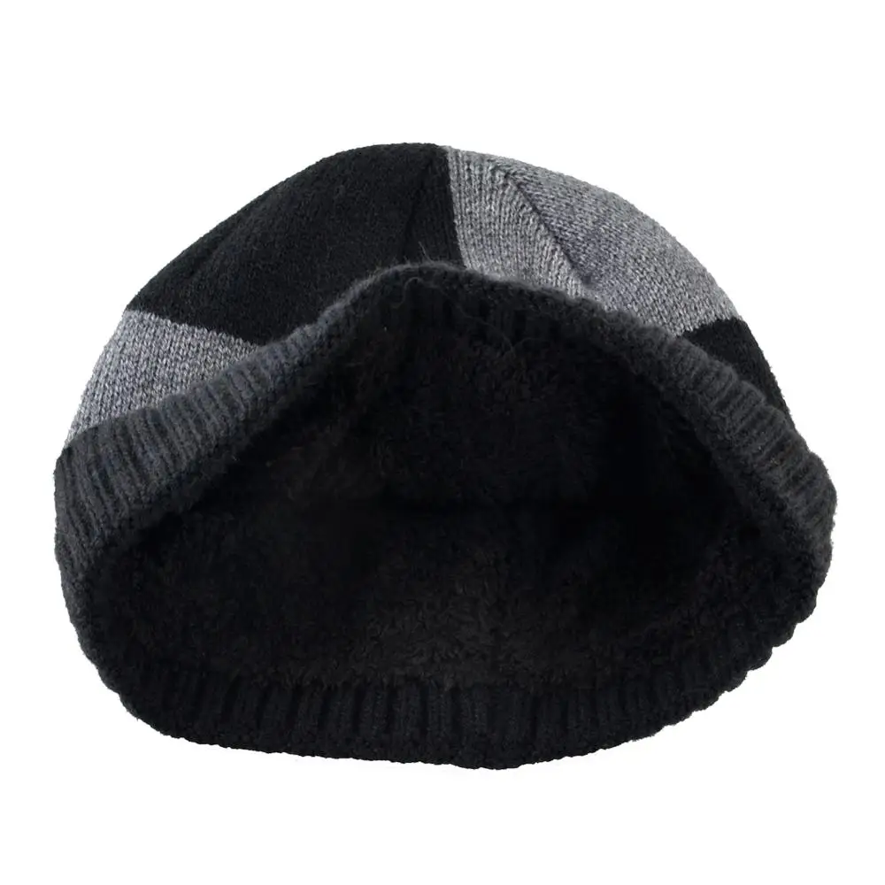 Winter Beanies Solid Color Hat men Knitted Warm Soft Beanie Double layer plus thick velvet Cap bonnet Gorro Caps For Men Women