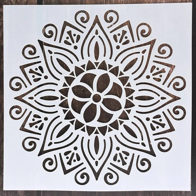 Mandala 1pc 15 * 15cm mold DIY home decoration drawing template laser cutting wall template painting tile tiles stencil