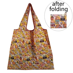 Reusable Foldable Small Eco Bags Storage Bags Tote Shopping Bags Travel Bag Sturdy Portable Cartoon Grocery Machine Washable Bag