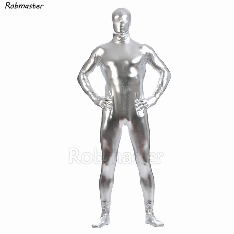 New Metallic Spandex Bodysuit Shiny Catsuit Sexy Unisex Zentai Full Body Suit Costume Party Wet Look One Piece Unitard cosplay