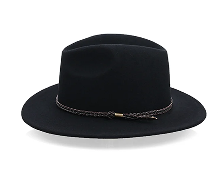 X4016 Waterproof Wool Hat Wide Brim Cowboy Felt Hat British Retro Knight Hat Unisex Wool Fedora Hats Cloche Wool Felt Hat