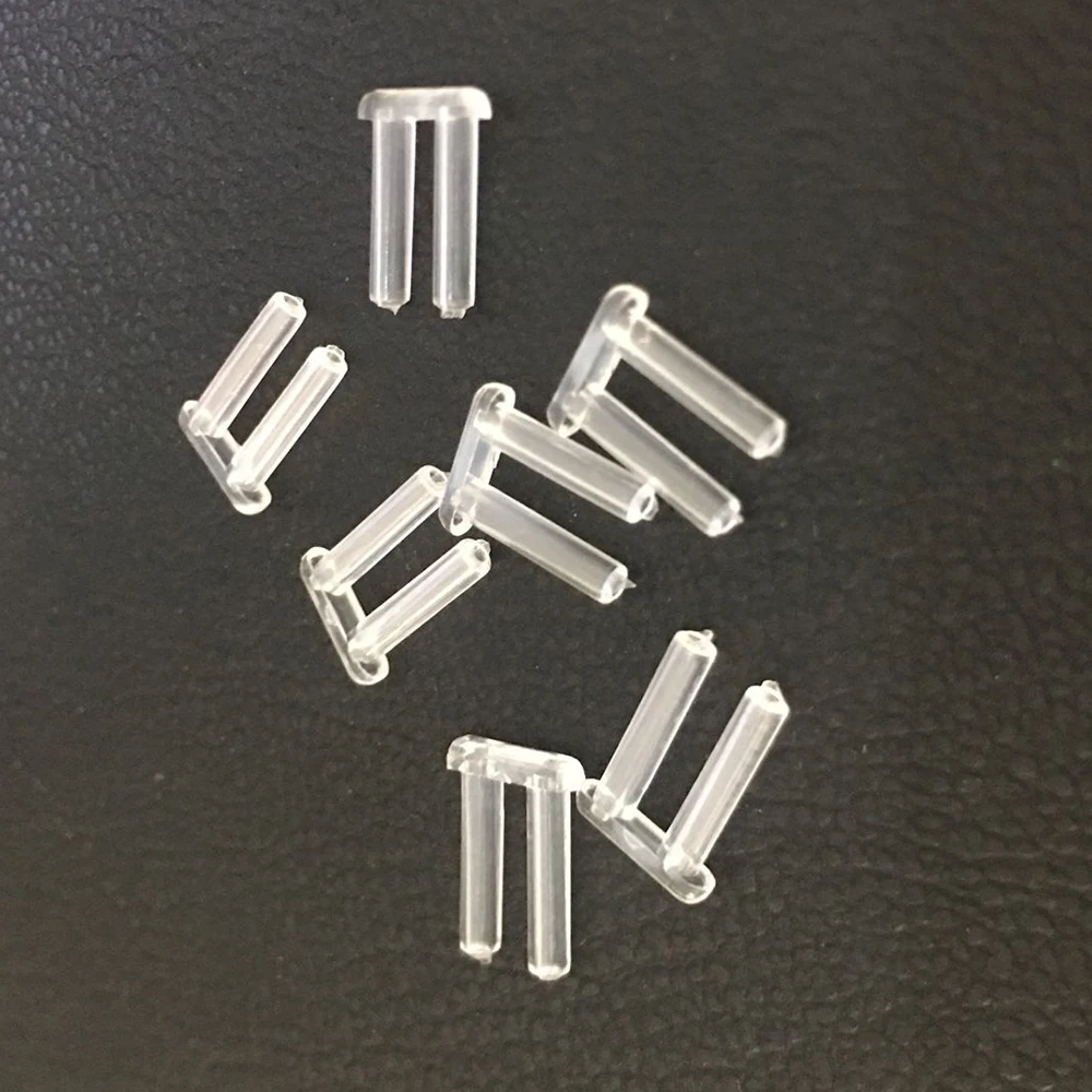 200pcs 1.4mm 1.5mm x 7mm x 0.8mm Rimless Glasses Double rubber plug Lock Bushings eyeglasses plastic double bushing pins