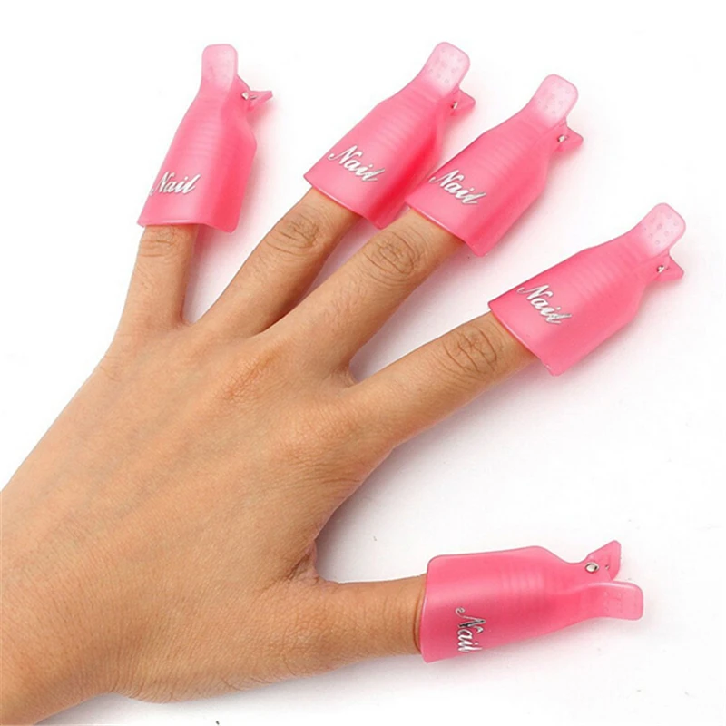 Plastic Nail Art Soak Off Cotton Cap Clips Wrap Tool voor het verwijderen van vernis UV Gel Polish Remover Set Manicuring Art Tools