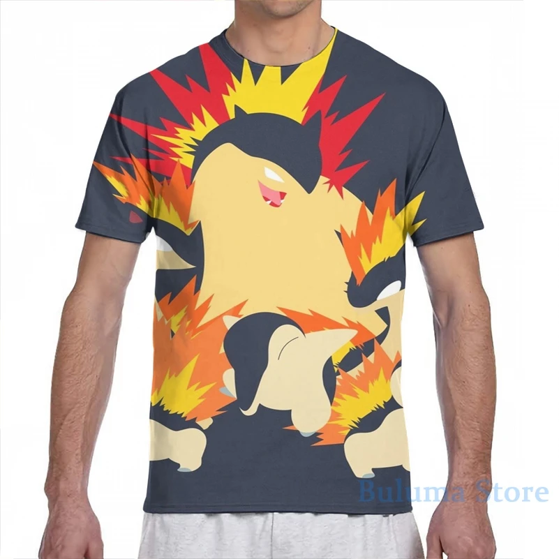 Cyndaquil Quilava Typhlosion men T-Shirt women all over print fashion girl t shirt boy tops tees Short Sleeve tshirts