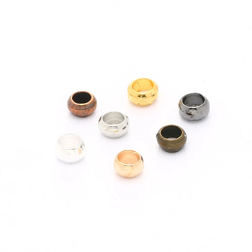 Bronze/Black Loose Spacer Beads 2/2.5/3mm Round Metal Plug End Beads For Jewelry Making Diy Necklace Bracelet Accessories