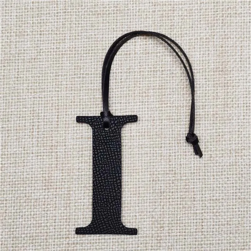 HIGHREAL Custom Made Luxury Genuine Leather Character Letter I Keychain Women Bag Charm Backpack Pendant image 4