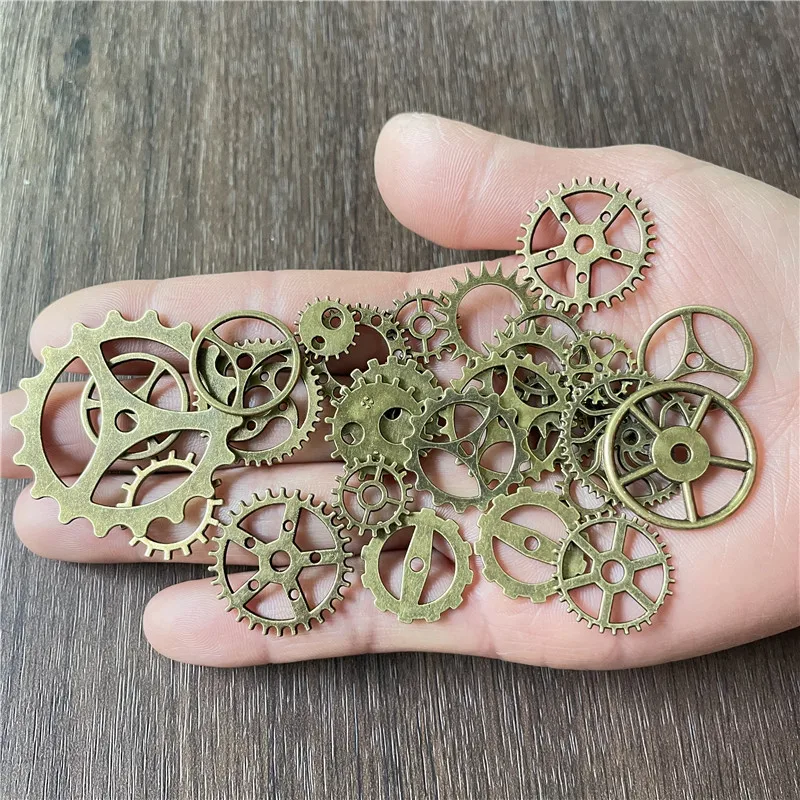 30pcs Mixed Antique Steampunk Cogs & Gears Charms DIY Pendant Charms Jewelry Making Vintage Bracelets Craft Metal Zinc Alloy