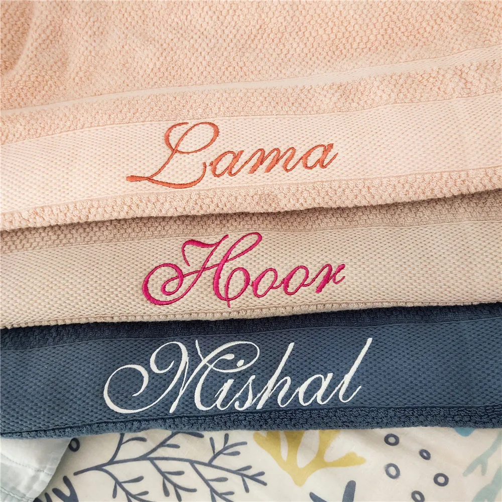 Cotton  Beach Towel Bath Towel Party Baby Shower Baptism Baby Gift Name Personalized Embroidered Creative Anniversary Present