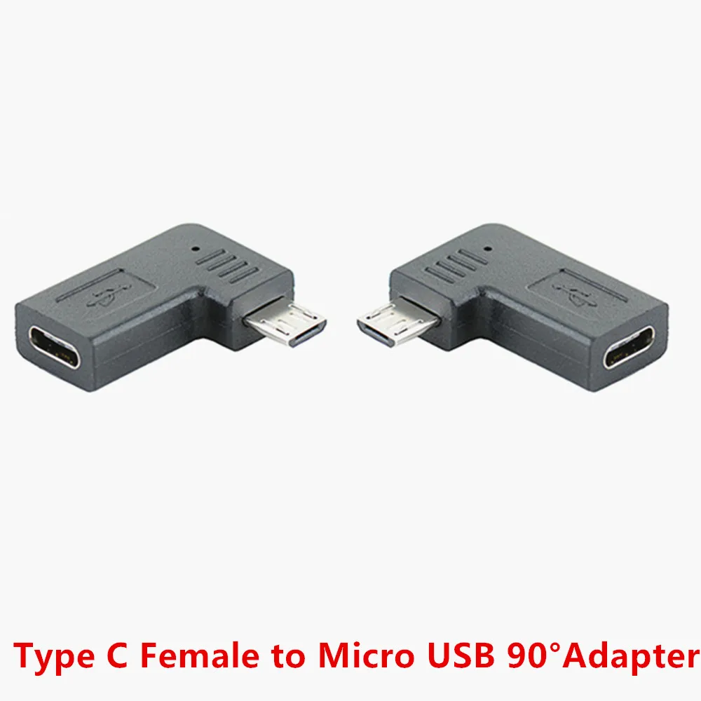 Type C Female to Micro USB Right Angled Adapter 90 Degree Adaptor Data charging