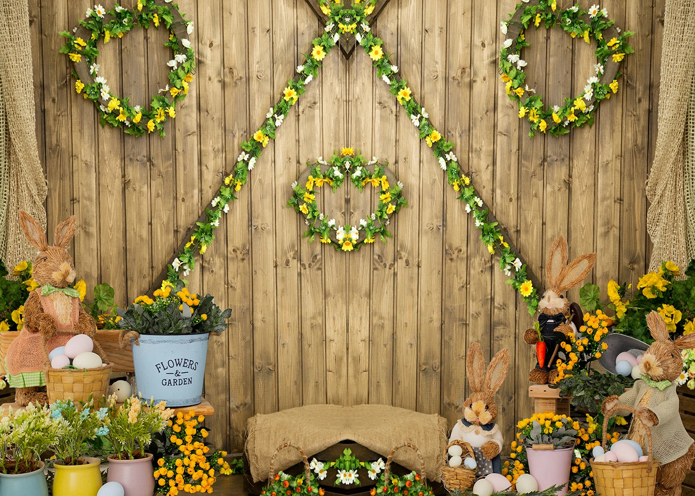 Пасхальные фоны для фотосъемки весенние цветы кролик яйца Новорожденный ребенок Портрет фон Декор реквизит для фотостудии