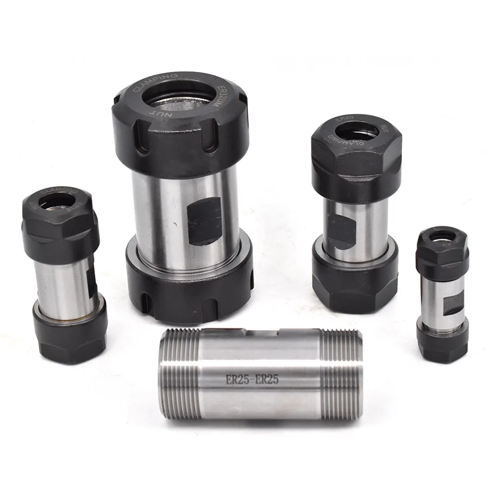 ER11 ER16 ER20 ER25 ER32 Double head motor shaft Collet Chuck Motor Shaft Extension Rod Spindle Lathe Tools