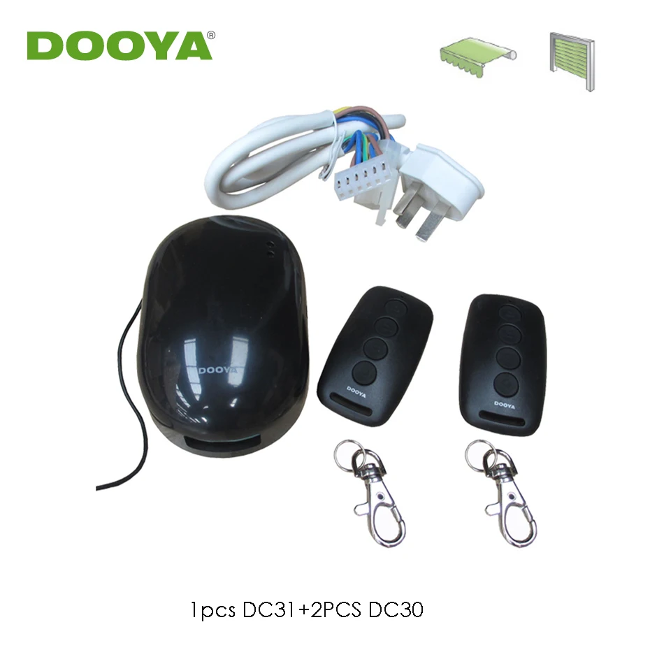 Dooya DC31 Receiver+DC30 Emitter,Rf433 Wireless Control,Tubular Motor Control System for Motorized Rolling Shutter Door/Garage