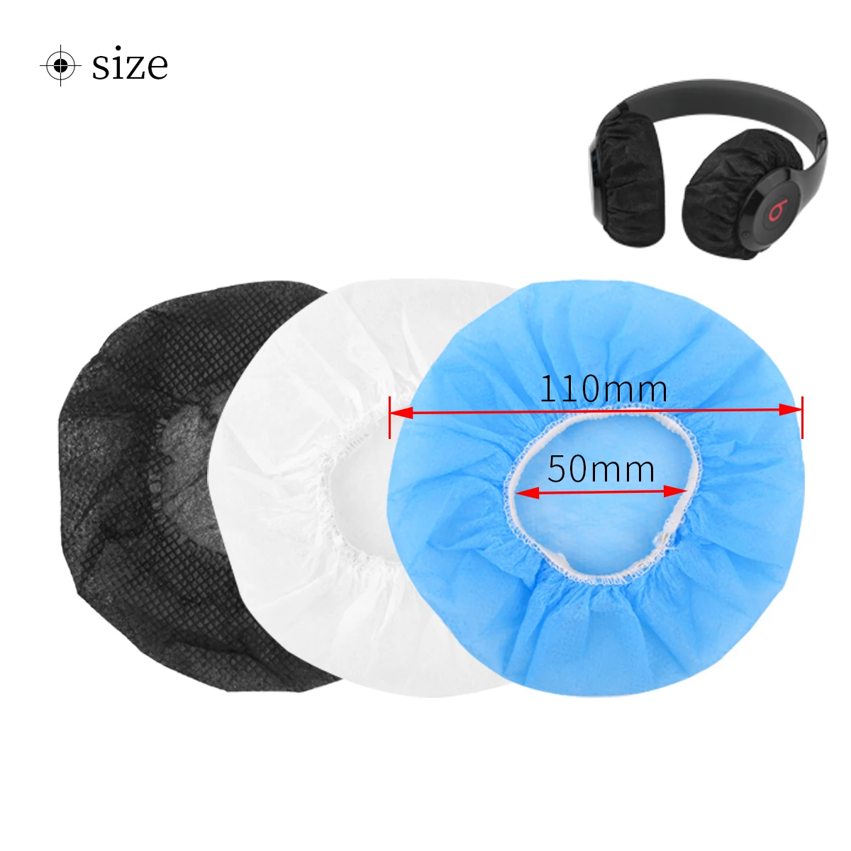 100 pz Internet caffè Non tessuto monouso cuffia cuscino antipolvere a prova di sudore igiene paraorecchie protezione cuffie