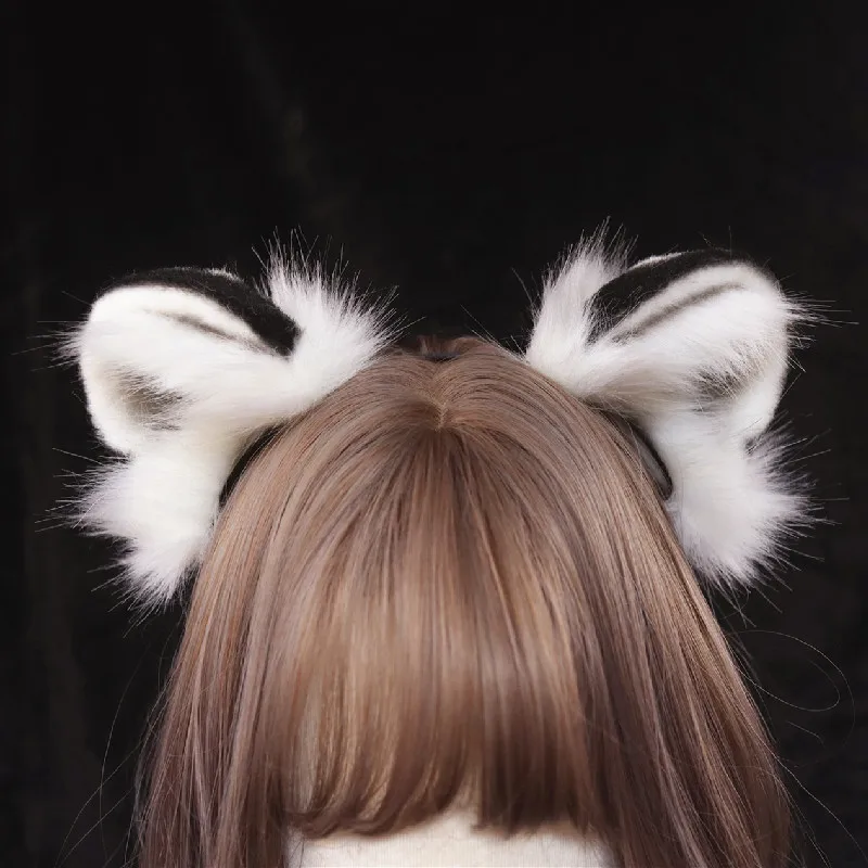 New Animal Lion Tiger Snow Leopard Ears Hair Hoop Headwear Headband Hand Made Work For Cosplay Costume Accessories