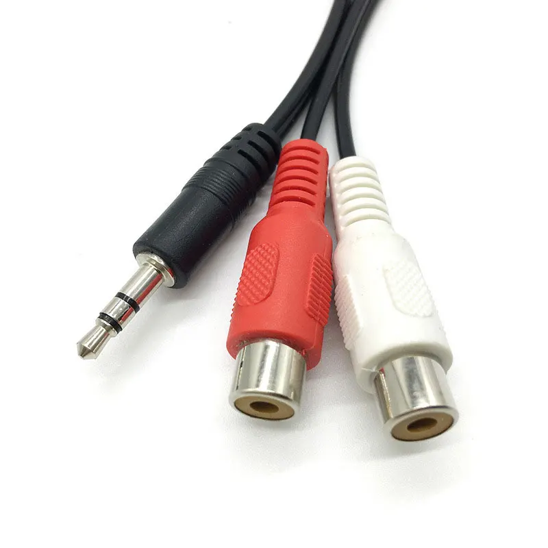 3.5 Jack męski do 2RCA 2AV kable Adapter Audio Stereo konwerter kabla żeńskiego Splitter kabel Adapter słuchawek do TV DVD VCD