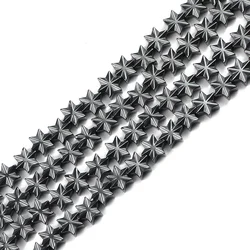 Snow Shape 60pcs 7x3mm Black Hematite Hexagram Natural Stone DIY Spacers Loose Beads For Jewelry Bracelets Making Accessories
