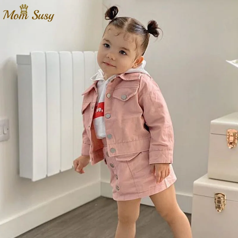 Baby Girl Clothes Set Cotton Infant Toddler Girls Jean Jacket+Denim Skirt 2PCS Spring Autumn Long Sleeve Clothing sets Outfit