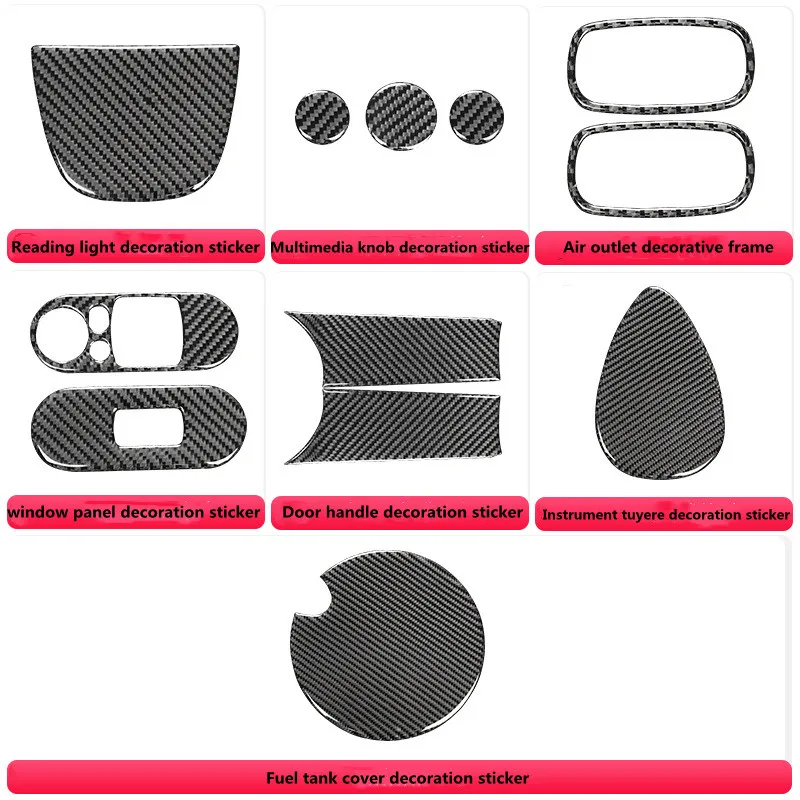 Suitable for BMW Mini Cooper F56 carbon fiber window lift panel decorative stickers full set of interior modification