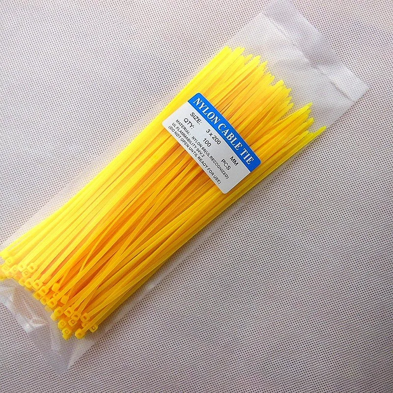 100 pcs 3*100mm Self-locking Nylon Cable sleeve Ties Plastic Zip Tie Colorful  wire binding wrap straps UL Certified